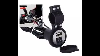 Bikes 12V Motorcycle Mobile Phone USB Charger Port Power Adapter Socket Waterproof Hot (Black)