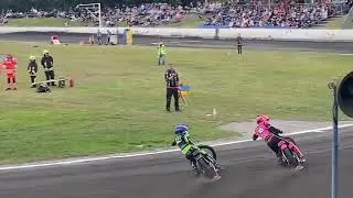 Brokstedt Speedway DM Finale 2025 Sturz/Crash Mika Frehse, Tyler Haupt 