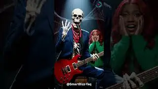 Skeleton's Head Falls OFF Playing Guitar! 🎸💀 (Worst Rockstar Ever) | Halloween Comedy Fail