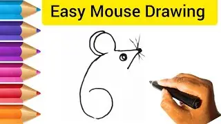 How to Draw Rat or Mouse from Number 67  | Mouse drawing easy  step by step | Number drawing