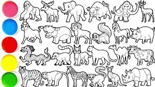 How to Draw Wild Animals and Water Animals for Kids | Easy Step-by-Step Drawing