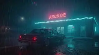 Rain Sounds at an Empty Arcade at Night 🌧️ No Music, No Talking