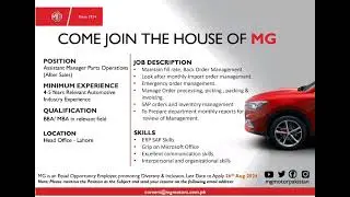 BBA & MBA Alert! | MG Motors | Apply now | Job seekers | New Opportunities