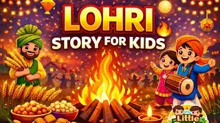 Lohri Festival Story for Kids 🌾🔥 | Learn Indian Festivals in a Fun Way | Kids Cartoon Story