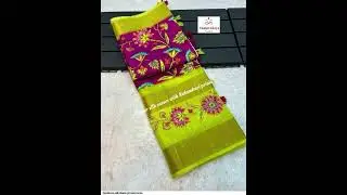 Tusshar silk sarees with digital print  running blouse 1200/-shipping 50/- for orders 9392126330