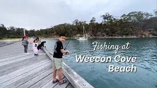 Fishing at Weecon Cove Beach - Eden Sapphire Coast NSW Australia