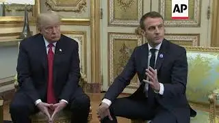 Presidents Trump and Macron comment ahead of talks at Elysee Palace