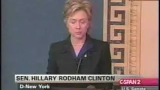Hillary Clinton Iraq War Full Speech 10/10/02 Part 1