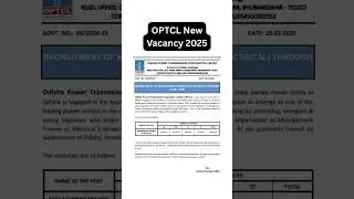 OPTCL New Vacancy 2025 @CareerOdisha1