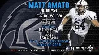 Matt Amato 2018 Senior Highlights (LB | OG | Paramus)