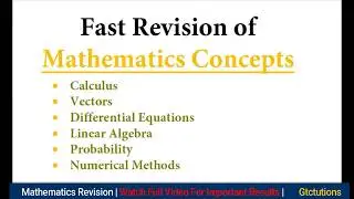 Engineering Mathematics Quick Revision  for GATE / ISRO / JE & other Exams  | #gtcmaths By MukulSir