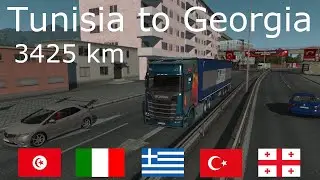 ETS2 AfroMap-ProMods-YKSRSK Timelapse: Medenine(TN) to Tbilisi(GE)