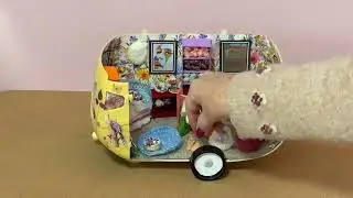 Minature makes wool theme in a sylvanian caravan 