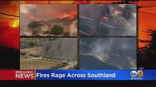Santa Ana Winds Fan Flames Of Multiple Wildfires In Southland