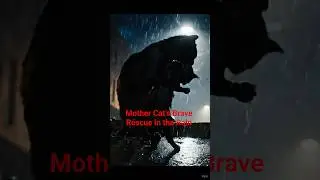 🌧️ Mother Cat&rsquo;s Brave Rescue in the Rain &ndash; Heartwarming Cinematic Moment 🐈💧 #shorts