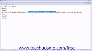 HTML5 and CSS3 Tutorial Inserting Blank Space Training Lesson 4.3