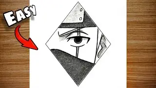 Drawing Kakashi Inside a Diamond Shape &ndash; One Eye Sketch | Easy Pencil Drawing Tutorial
