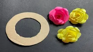 Colour Paper Flower Making | Paper Flowers Wall Hanging | Room Hanging Craft Ideas 