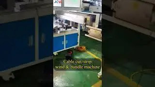 Automatic cable cut strip wind bundle line