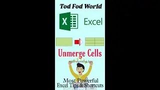 How to Unmerge Cells in excel || Excel Tips & Tricks || @todfodeducation