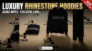 🎨 ASONS IMPEX Black Cotton Rhinestone Hoodies | Fully Customizable