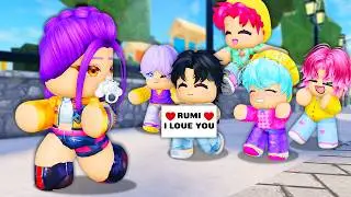 BABY RUMI IS CHASED BY CRAZY QUINTUPLETS FANBOYS IN ROBLOX! (Kpop Demon Hunters)