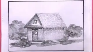 How To Draw A Beautiful Scenery Step By Step/Simple House Drawing