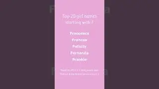 Top 20 girl names starting with F