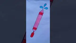 🥰 Cute Pichkari Drawing Easy #art #holi #pichkari #shorts #viralvideo #youtubeshorts