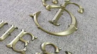 three-dimensional engraved bronze retro artistic calligraphy sign letters