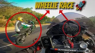 Wheelie pe Race Laag Gayi 🤯 |  Zx6r vs Zx6r | Wheeliesins