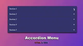 How to create an accordion menu using HTML & CSS step by step