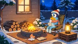 Bluey Lofi Winter 🎧 Cozy Outdoor Sanctuary Ambience: Deep Sleep & Relaxation Beats ✨