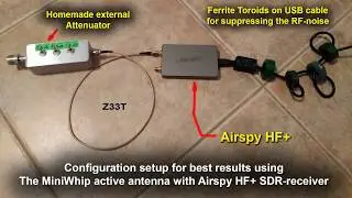 Airspy HF+ SDR Receiver with Mini-Whip Active Antenna and External Attenuator