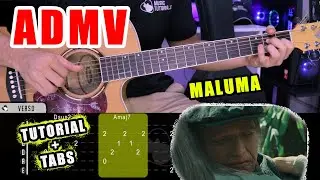 Cómo tocar ADMV de MALUMA en Guitarra (Tutorial + PDF + Tablatura GRATIS) ARPEGIO Y PUNTEOS