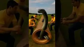 ​​rescue snake and its cubs from a huge log. #animals​​ #funny​​ #shorts​​ #rescue​​
