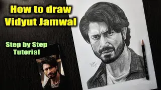 How to Draw Vidyut Jamwal Step by Step Sketch tutorial - Part 2 / Pencil Shading, Blending, Hair