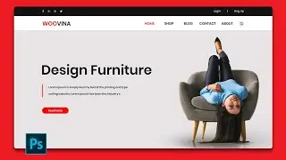 Furniture UI UX Website Design In 10 Minutes in Photoshop | Web Design Tutorial 2020 | UI UX Design