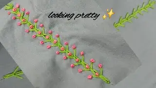 How to make easy border embroidery design/pannal embroidery/stitch and knot