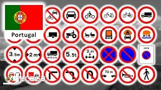 Prohibitory Traffic-Road Signs in Portugal (Lisbon, Porto, Amadora, Braga, Coimbra) | Vocabulary