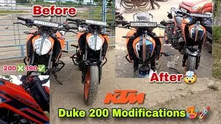 How to modification (KTM Duke 200 ko 390 me convert)🤯 with partner🚀🥵#duke200 #duke390 