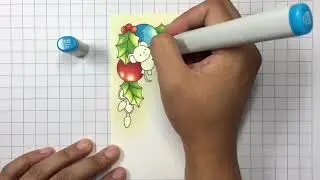 Clearly Besotted Christmas Corners Colouring Tutorial