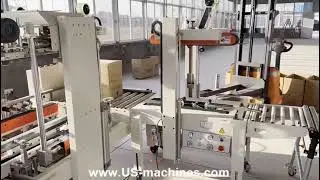 Self adaptive type different size carton case H type tape sealing machine packing line