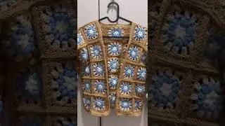 Crochet granny squares cardigan ✅💕 #shorts