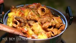 How to Cook Simple delicious offals mixed with Bananas( katogo) | THE AFRICAN BREAKFAST