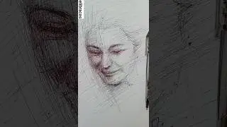 Beautiful Expressive Drawing of A Girl #portrait #drawing #scribbles #sketch #shorts