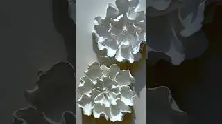 Sculpting flowers using air dry clay #homedecor #wallpainting