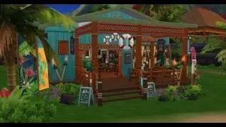Beach Shack Restaurant - The Sims 4 Speed Build - Island Living (NO CC)