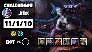 Jinx 11.6 Gameplay Challenger Replay Bot Lane - S11 (11/1/10) - BR