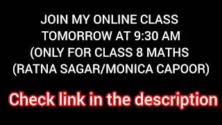 Join My Online Class Tomorrow